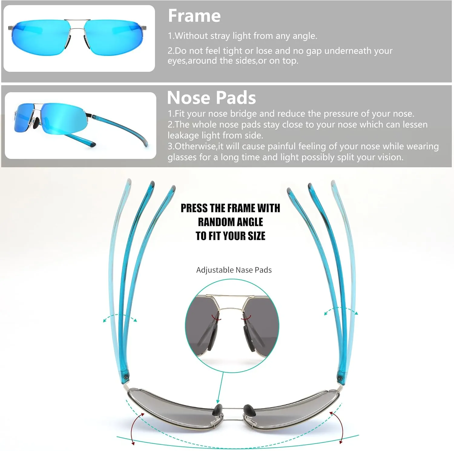 FEISEDY Vintage Sunglasses Men Polarized, Aviator Metal Frame Lightweight, Driving Fishing Running B0057