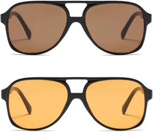 Freckles Mark Vintage Retro 70s Sunglasses for Women Men Classic Large Square Aviator Trendy Glasses