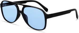 Freckles Mark Vintage Retro 70s Sunglasses for Women Men Classic Large Square Aviator Trendy Glasses