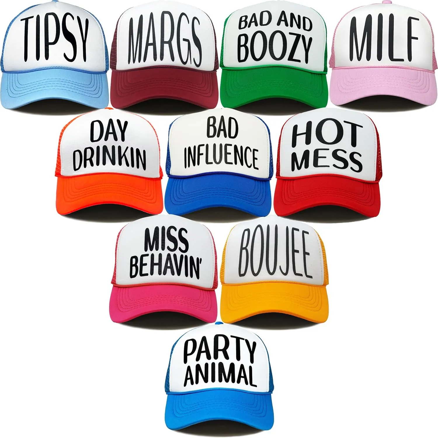 Funky Junque Retro Mesh Snapback Trucker Hat - Stylish Foam Cap for Bachelorette Party, Western Style, Spring Break
