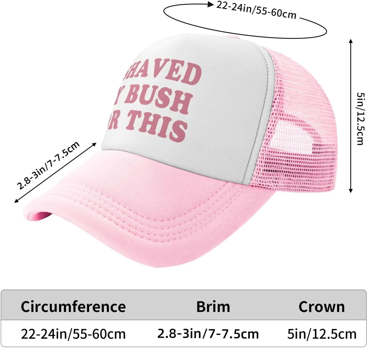 Funny Trucker Hats for Women Pink Hot Pink Men Funny Gag Baseball Hat for Girls Humor Gift Men