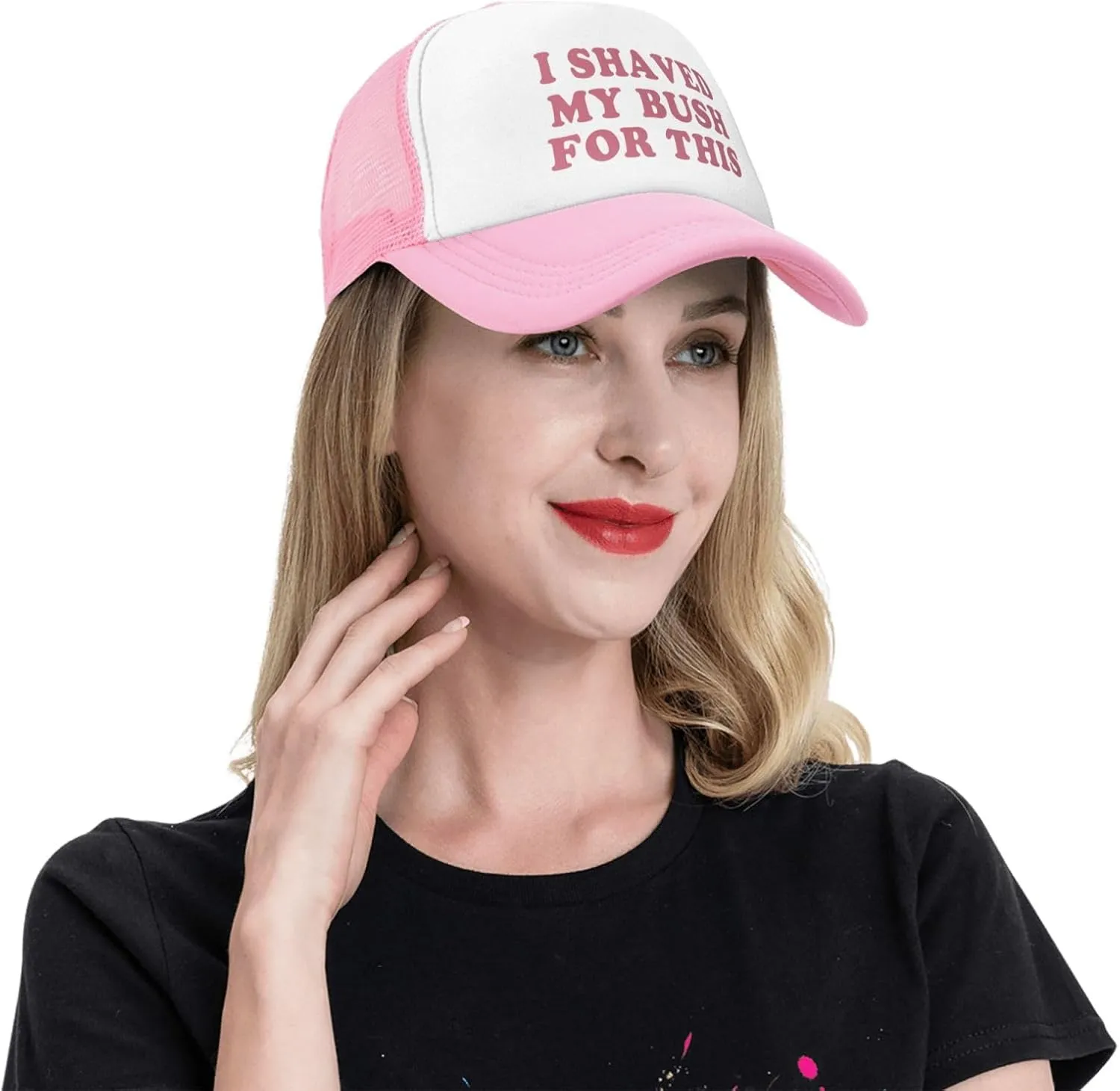 Funny Trucker Hats for Women Pink Hot Pink Men Funny Gag Baseball Hat for Girls Humor Gift Men