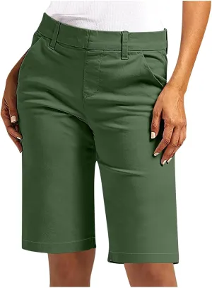 GOFULY Bermuda Shorts for Women Trendy 2025 Summer High Waisted Shorts Casual Straight Leg Comfy Solid Outfits with Pockets