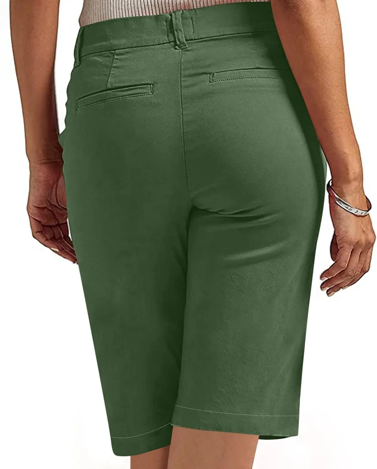 GOFULY Bermuda Shorts for Women Trendy 2025 Summer High Waisted Shorts Casual Straight Leg Comfy Solid Outfits with Pockets