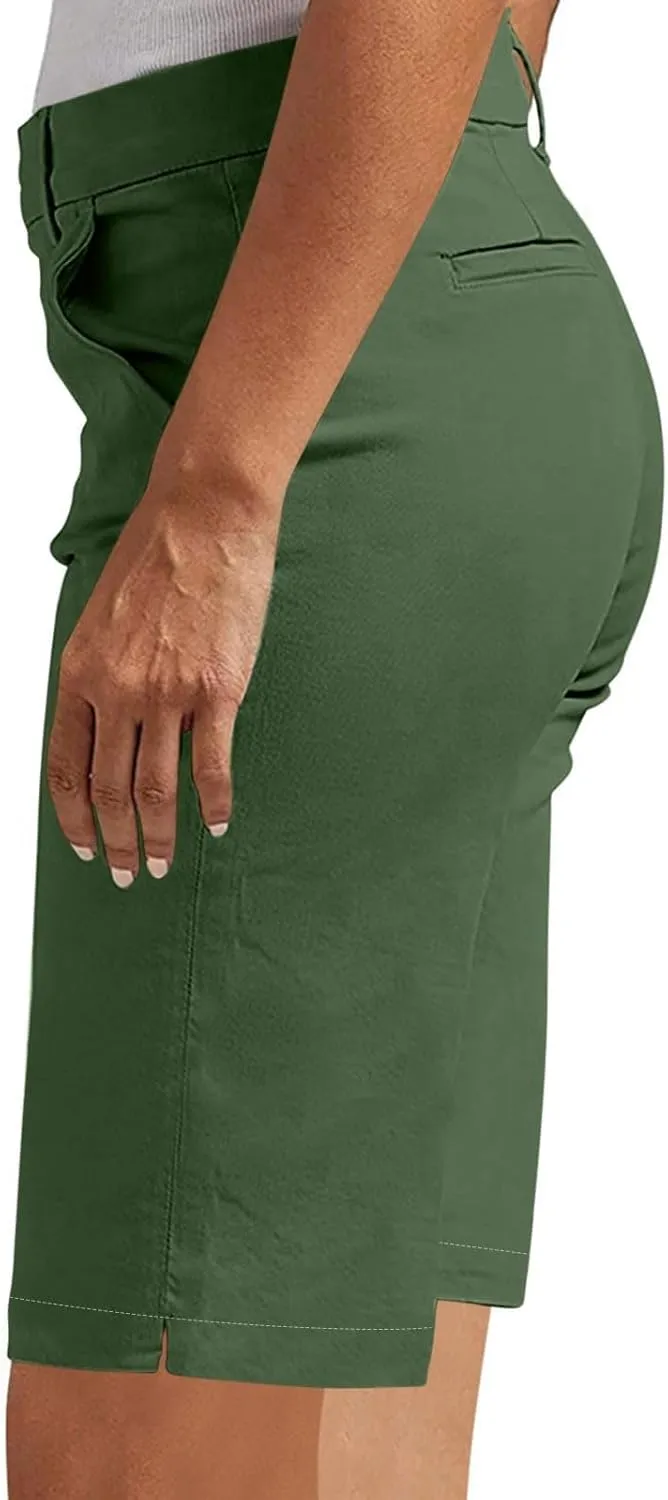 GOFULY Bermuda Shorts for Women Trendy 2025 Summer High Waisted Shorts Casual Straight Leg Comfy Solid Outfits with Pockets