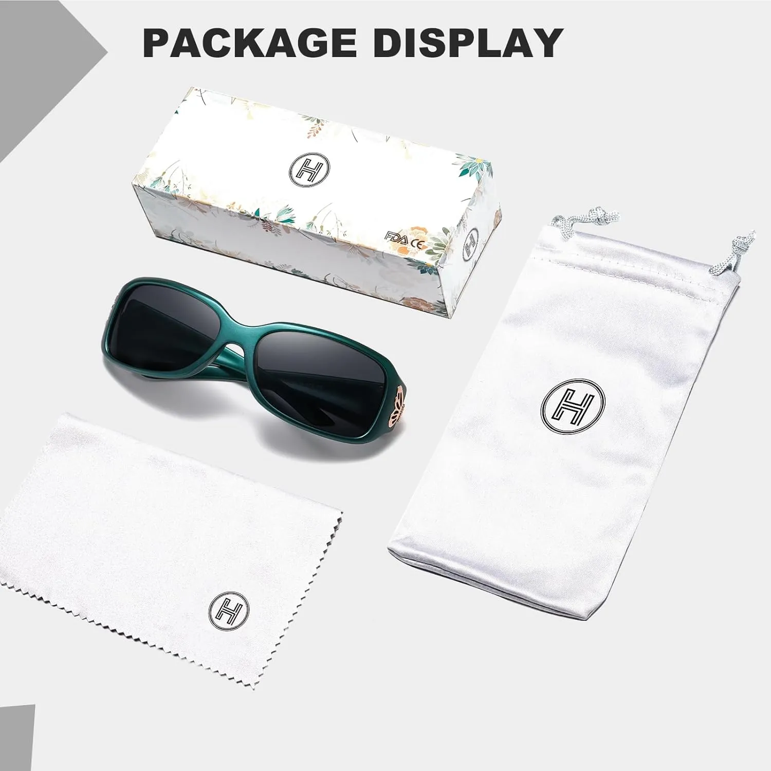 HAOLOTA Women's Polarized Sunglasses - Fashionable Wraparound Butterfly Design with UV400 Protection