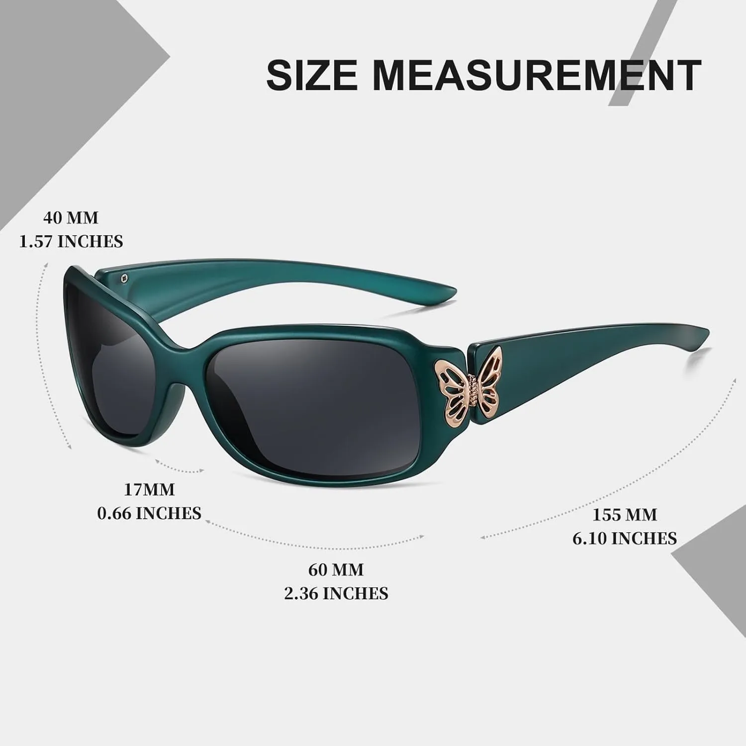 HAOLOTA Women's Polarized Sunglasses - Fashionable Wraparound Butterfly Design with UV400 Protection