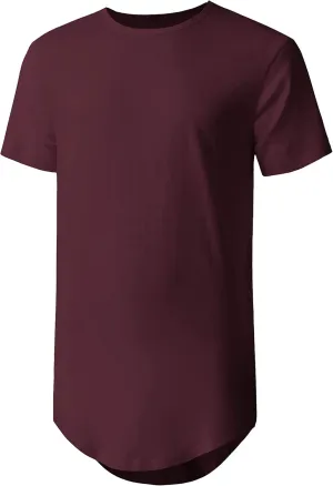 Hat and Beyond Mens Hipster Curve Hem Droptail Tee Premium Longline T Shirts