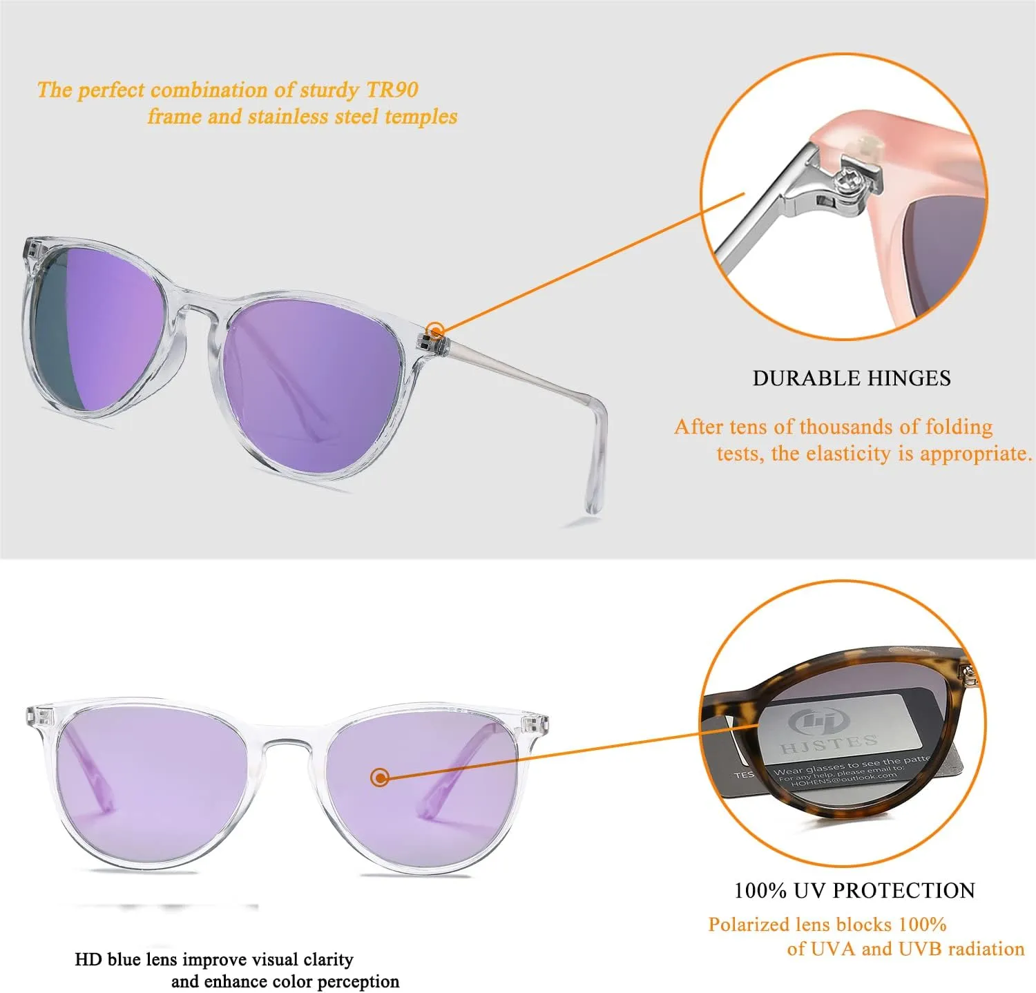 HJSTES Polarized Kids Sunglasses for Girls Boys, 100% UV Protection for Children Age 3-9