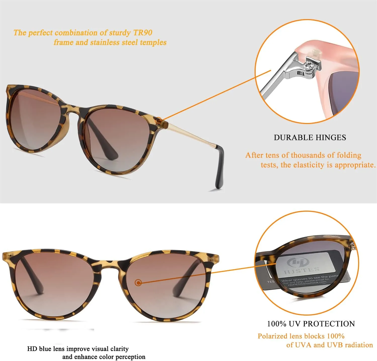 HJSTES Polarized Kids Sunglasses for Girls Boys, 100% UV Protection for Children Age 3-9