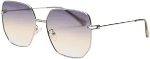 HMRGLMIE-Metal Polarized Sun Glasses Female Uv400 Thin Big Frame Sunglasses For Women Retro Style
