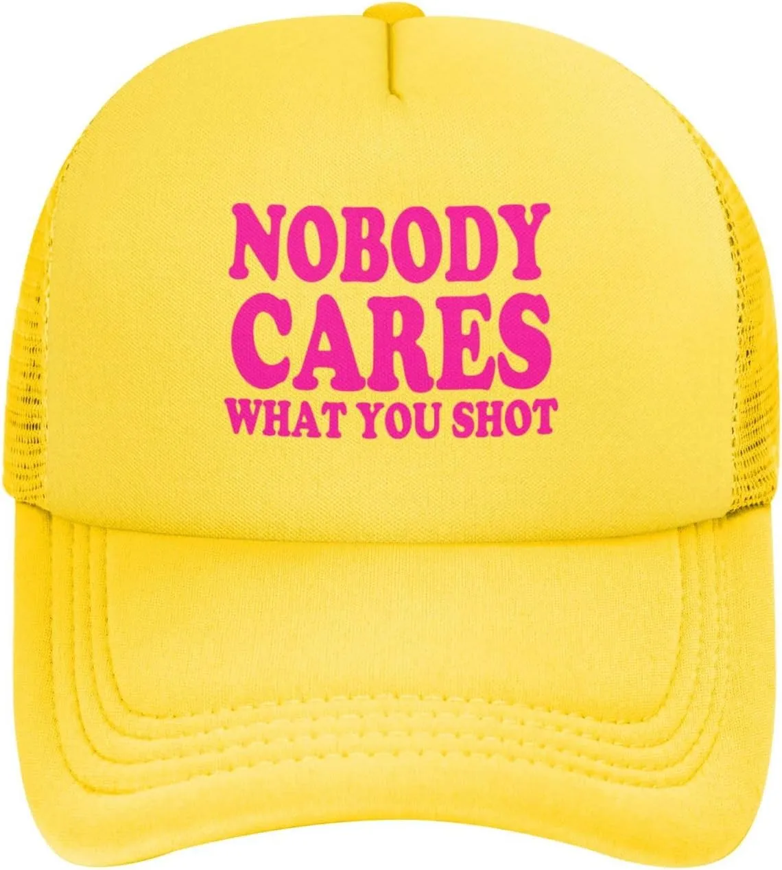 Hot Pink-Nobody Cares What You Shot Funny Trucker Hat for Men Women Adults Humor Gift Baseball Cap