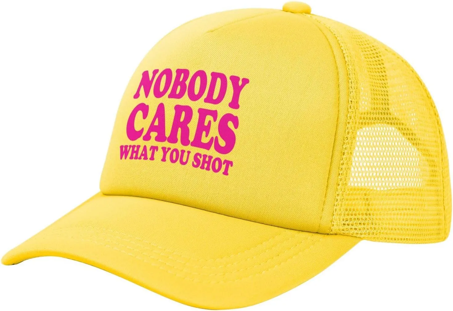 Hot Pink-Nobody Cares What You Shot Funny Trucker Hat for Men Women Adults Humor Gift Baseball Cap