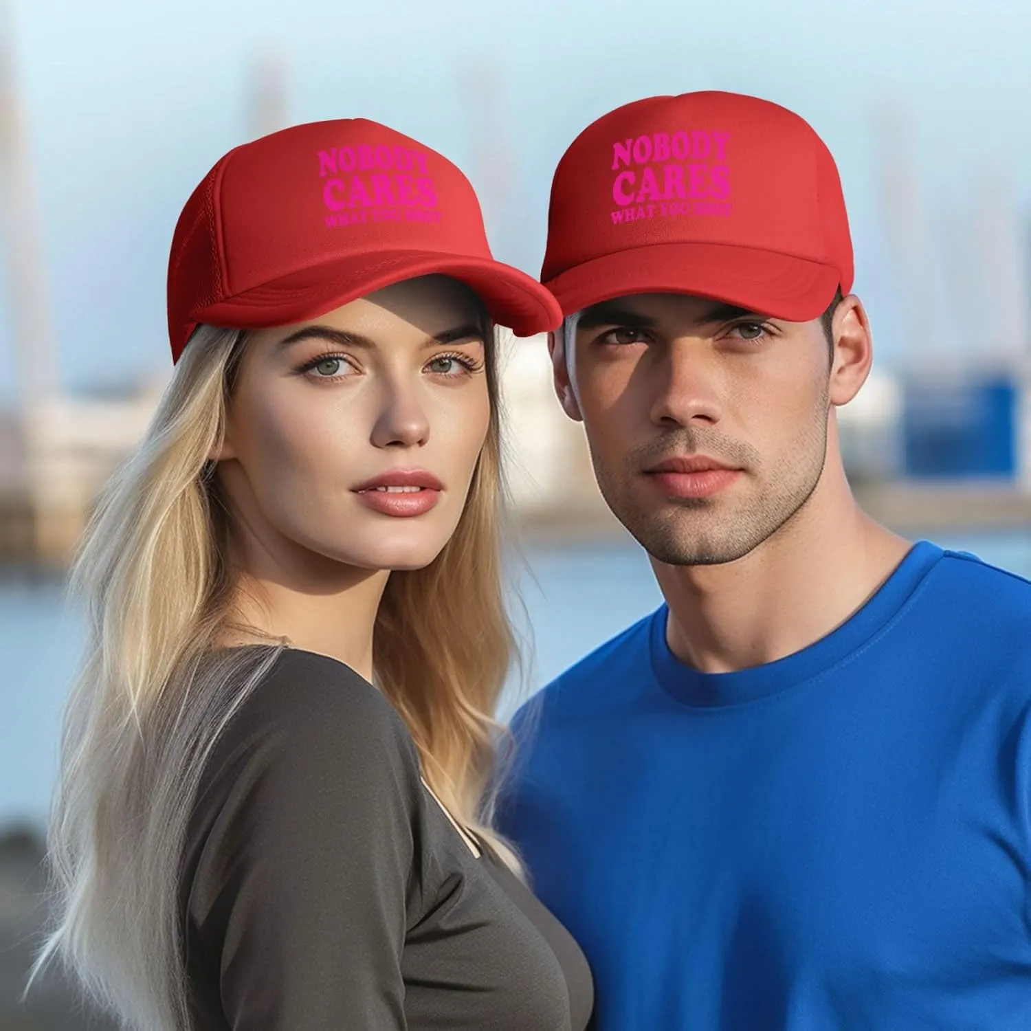 Hot Pink-Nobody Cares What You Shot Funny Trucker Hat for Men Women Adults Humor Gift Baseball Cap