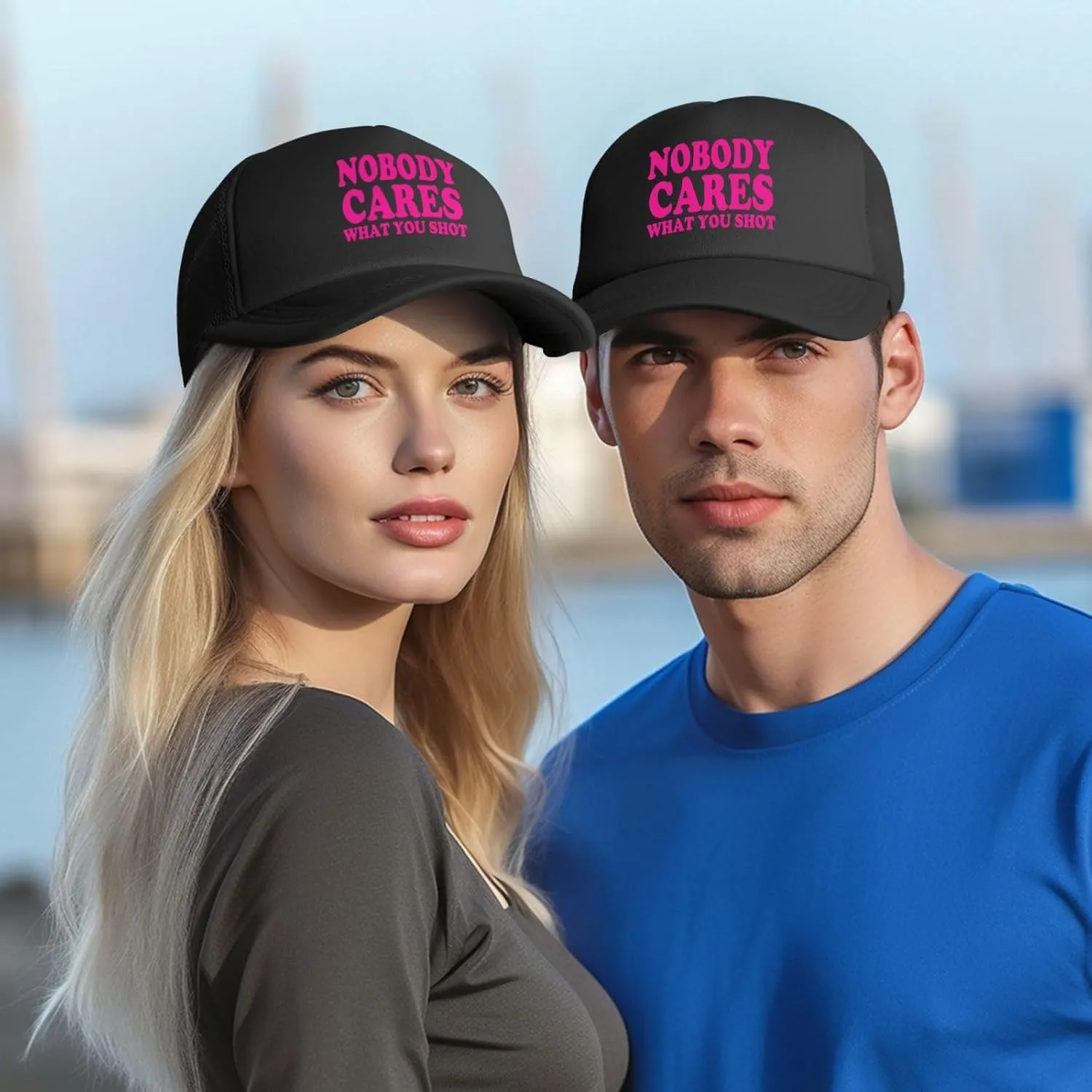 Hot Pink-Nobody Cares What You Shot Funny Trucker Hat for Men Women Adults Humor Gift Baseball Cap