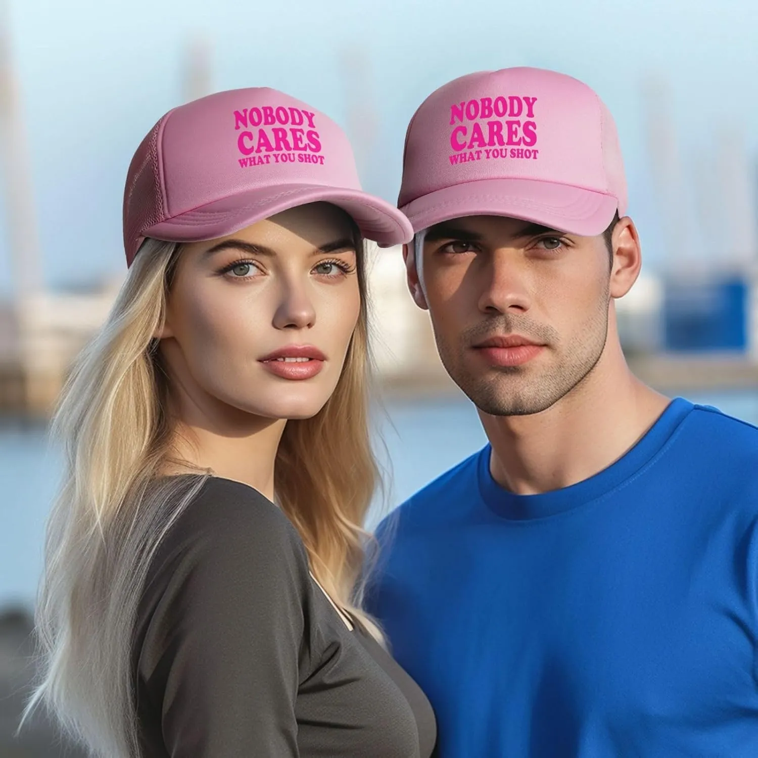 Hot Pink-Nobody Cares What You Shot Funny Trucker Hat for Men Women Adults Humor Gift Baseball Cap