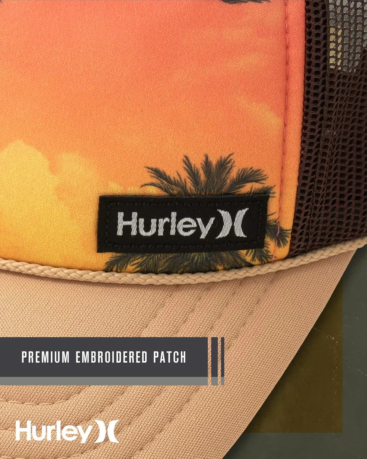 Hurley Men's Rincon Trucker Hat - Breathable Mesh Sides, Curved Bill, Adjustable Snap Closure - Trucker Hats for Men