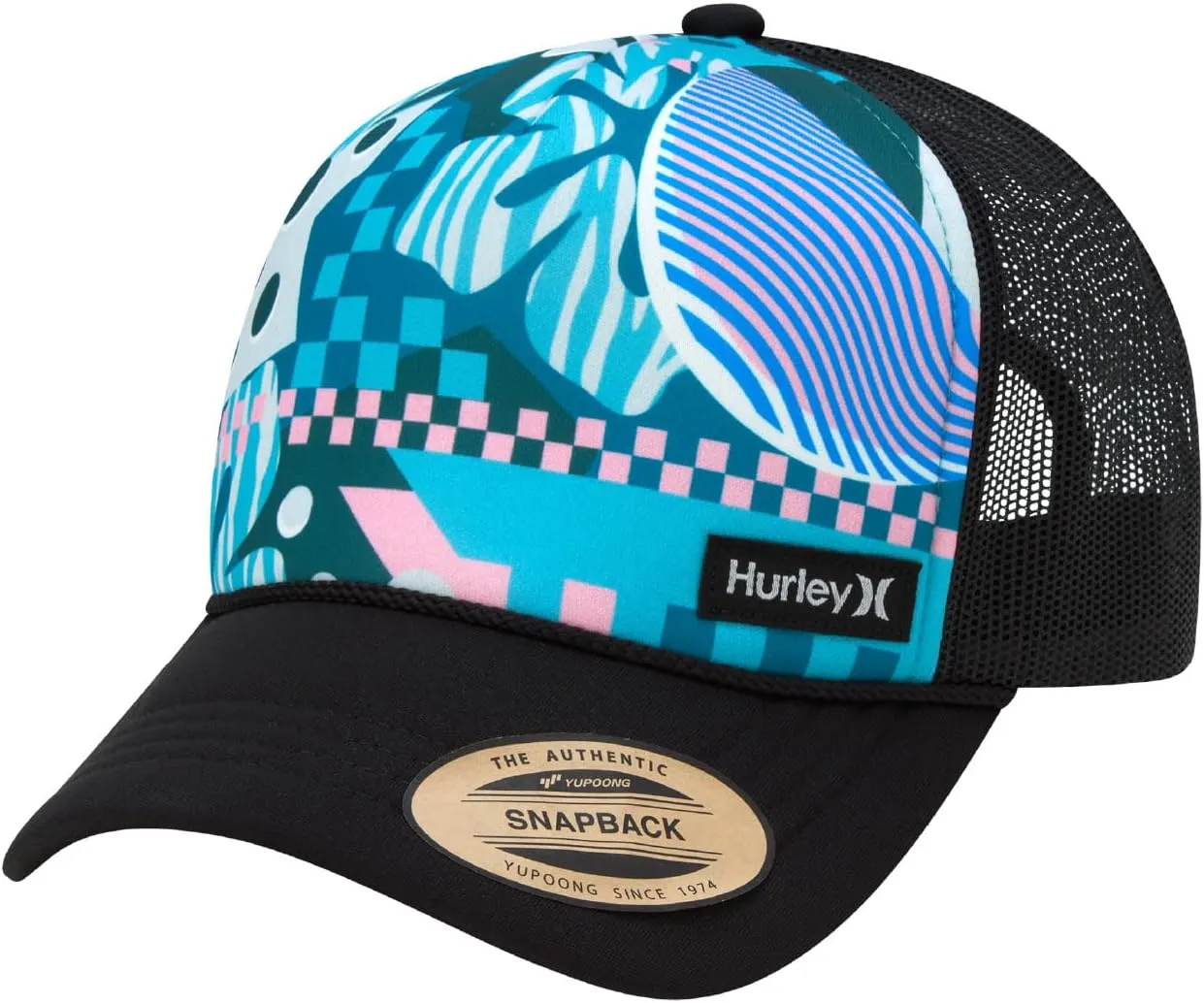 Hurley Men's Rincon Trucker Hat - Breathable Mesh Sides, Curved Bill, Adjustable Snap Closure - Trucker Hats for Men