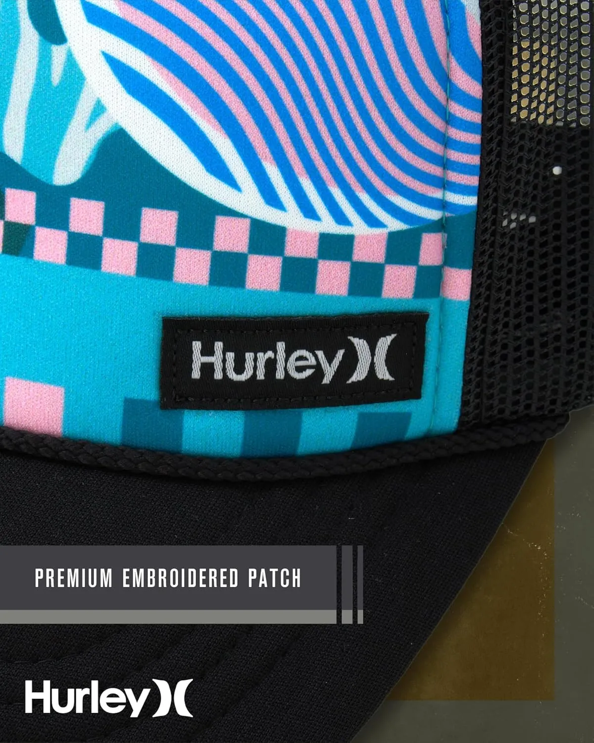 Hurley Men's Rincon Trucker Hat - Breathable Mesh Sides, Curved Bill, Adjustable Snap Closure - Trucker Hats for Men