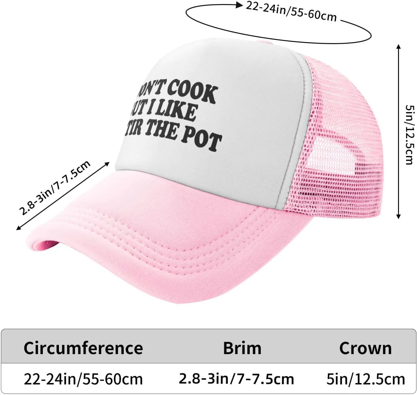 I Don't Cook But I Like to Stir The Pot Trucker Hat Funny Hats Men Women Adult Dirty Humor Vintage Baseball Cap
