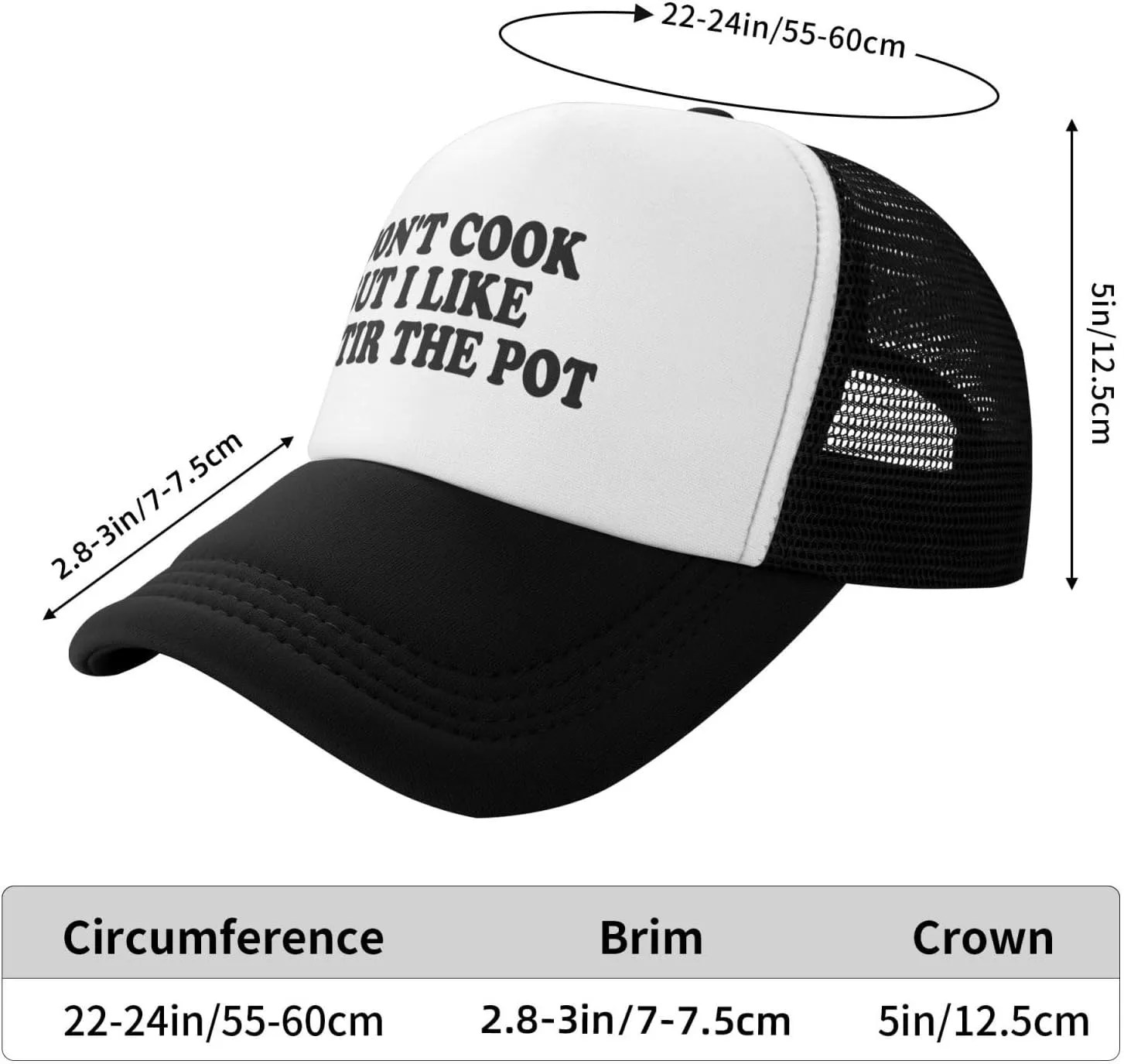 I Don't Cook But I Like to Stir The Pot Trucker Hat Funny Hats Men Women Adult Dirty Humor Vintage Baseball Cap