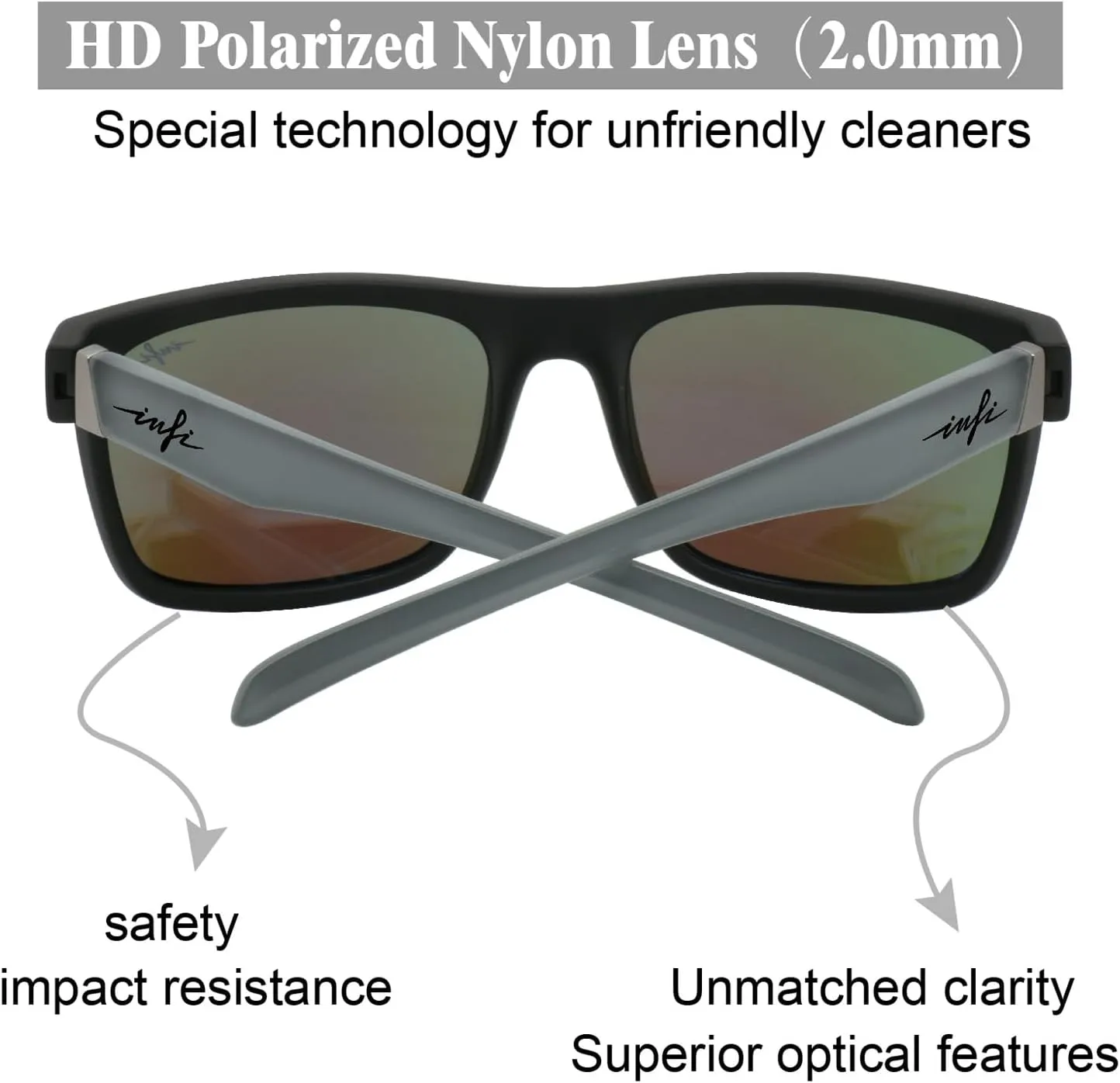 INFI Polarized Sunglasses for Men Fishing Driving Running Mirrored Glasses UV400 Protectiont