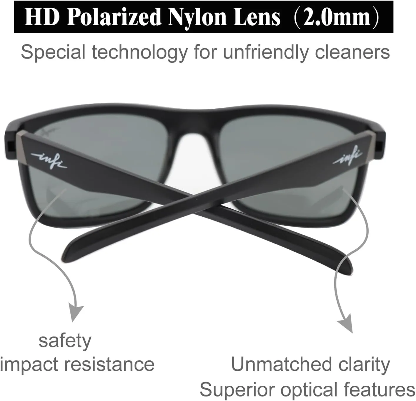 INFI Polarized Sunglasses for Men Fishing Driving Running Mirrored Glasses UV400 Protectiont