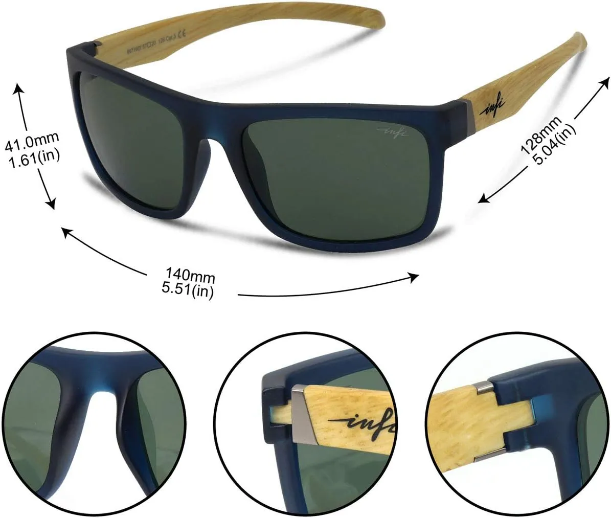 INFI Polarized Sunglasses for Men Fishing Driving Running Mirrored Glasses UV400 Protectiont