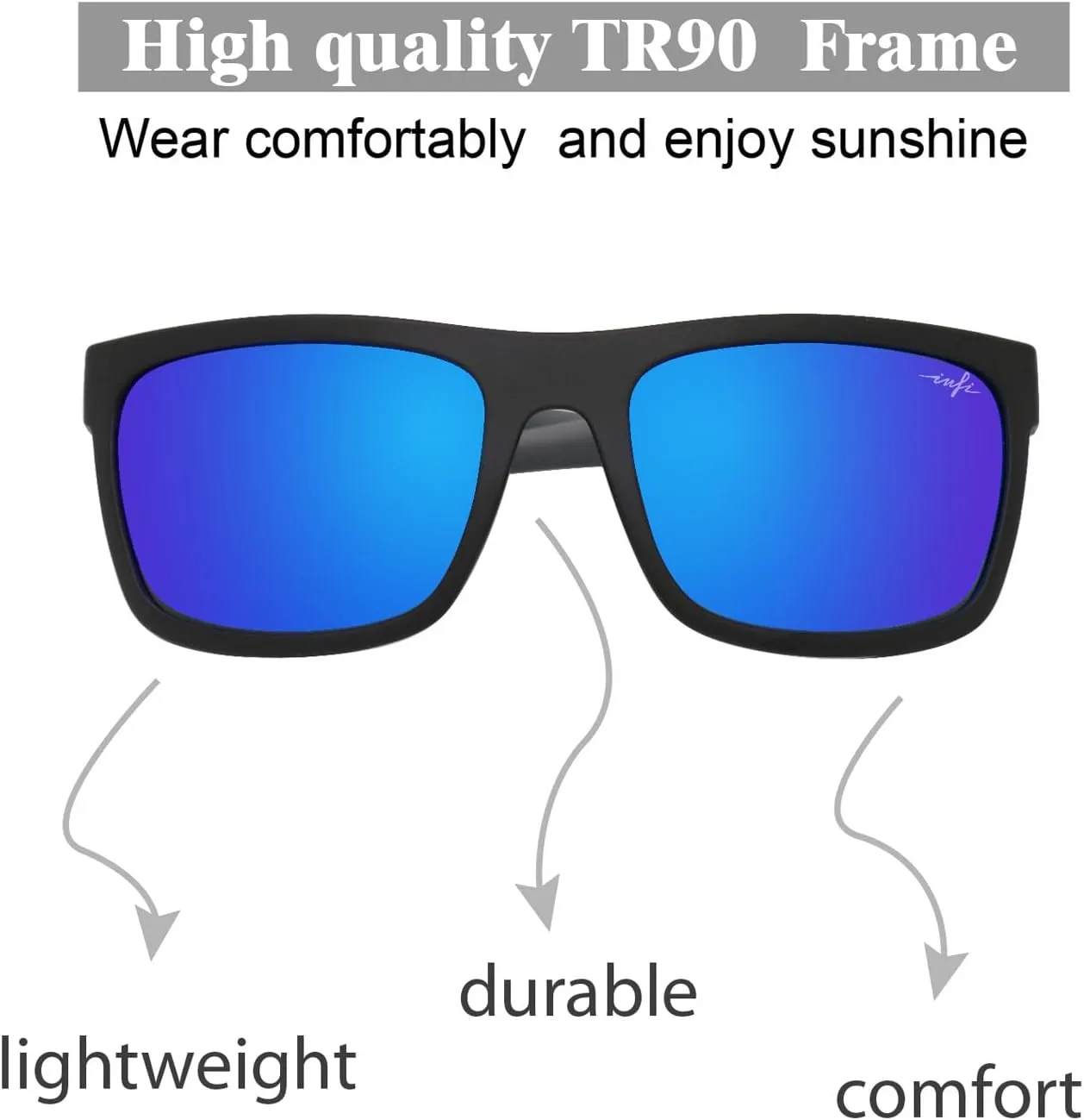 INFI Polarized Sunglasses for Men Fishing Driving Running Mirrored Glasses UV400 Protectiont
