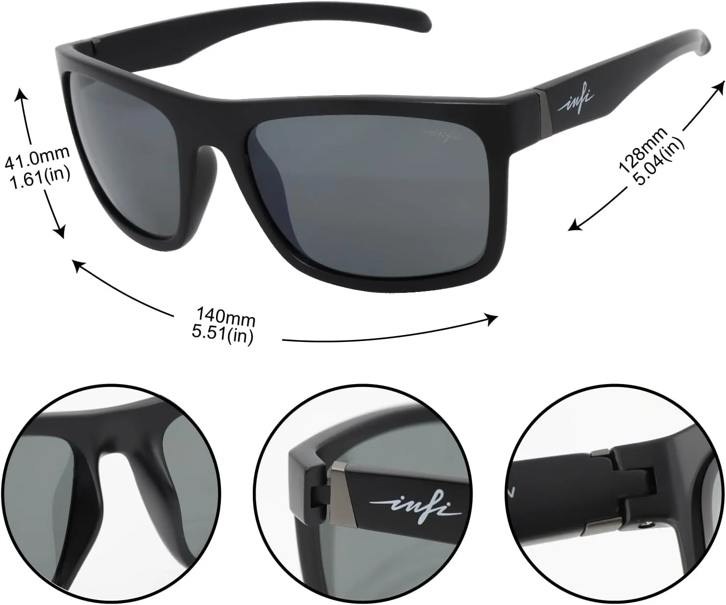 INFI Polarized Sunglasses for Men Fishing Driving Running Mirrored Glasses UV400 Protectiont