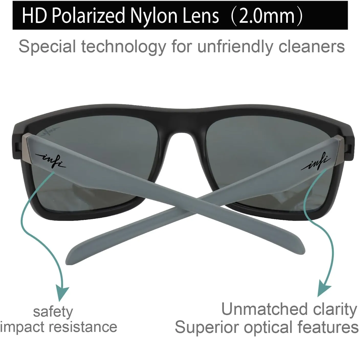 INFI Polarized Sunglasses for Men Fishing Driving Running Mirrored Glasses UV400 Protectiont