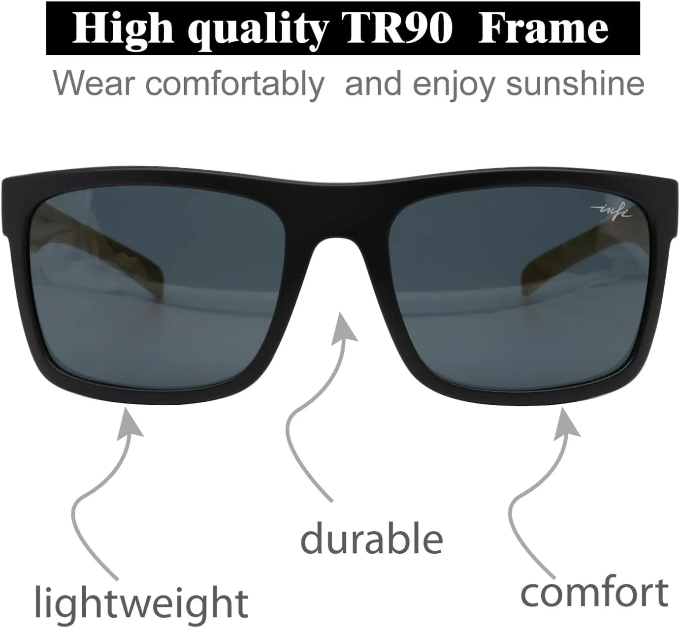 INFI Polarized Sunglasses for Men Fishing Driving Running Mirrored Glasses UV400 Protectiont