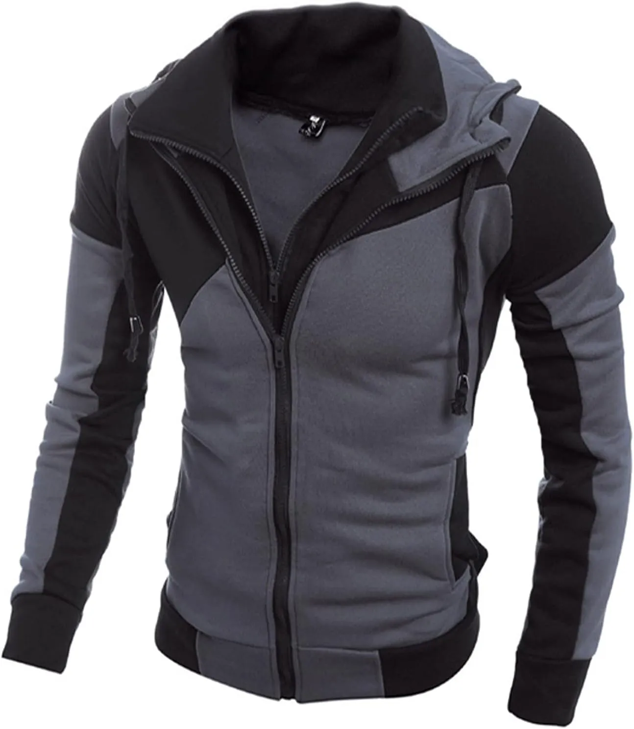 Jackets For Men With Hoodie Long Sleeve Hooded Sweatshirt Sports Outdoor Running Biking With Zip Pockets, S-4XL