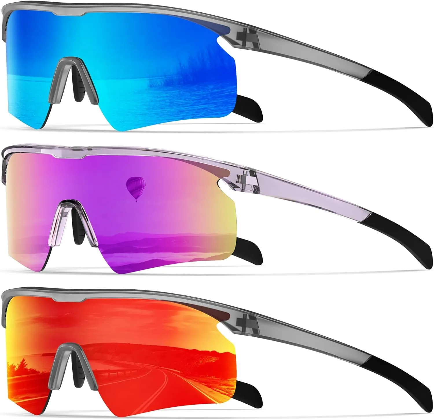 KALIYADI Polarized-Sunglasses-Men Mens-Sunglasses Sports Sun-Glasses: UV400 Protection for Fishing Golf Running