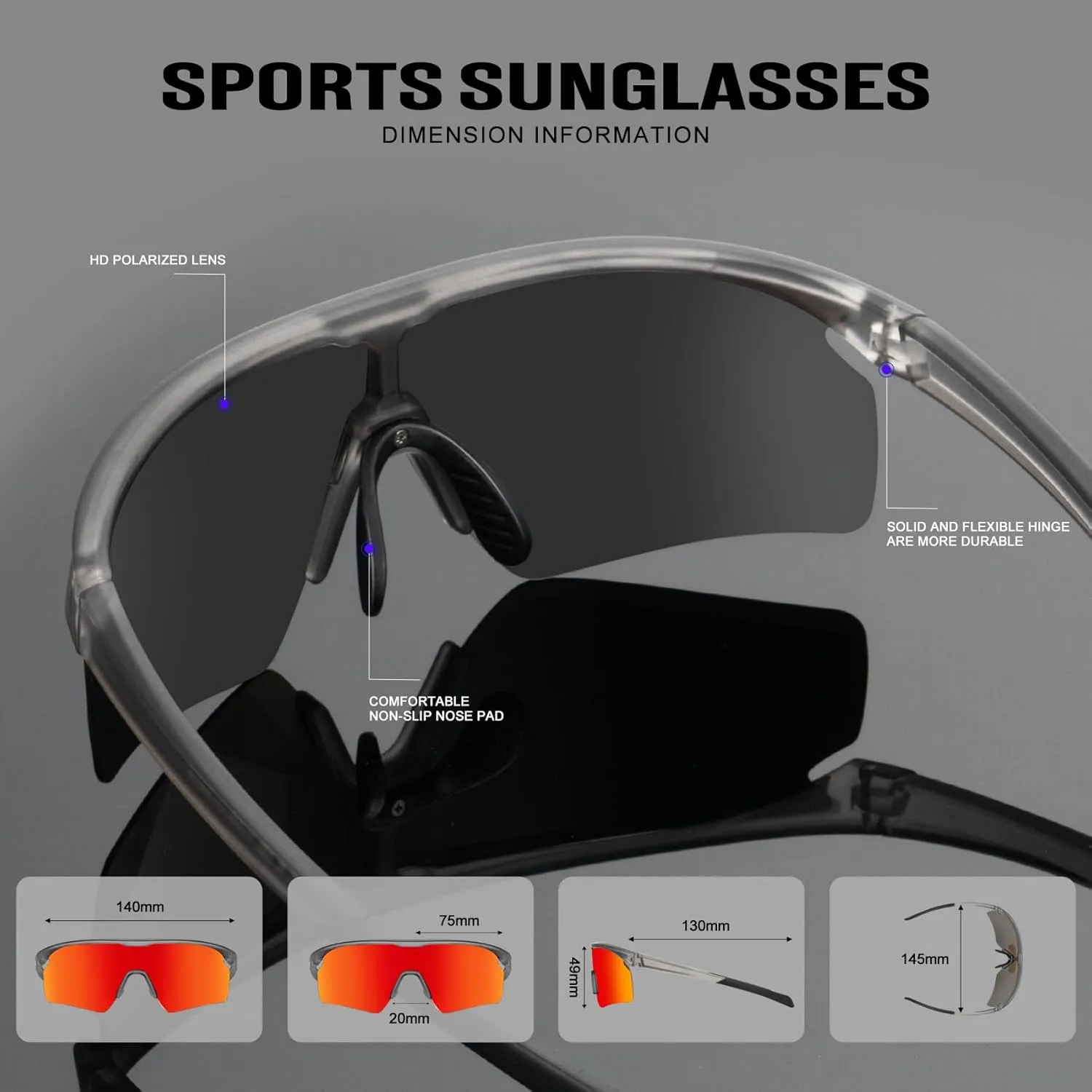 KALIYADI Polarized-Sunglasses-Men Mens-Sunglasses Sports Sun-Glasses: UV400 Protection for Fishing Golf Running