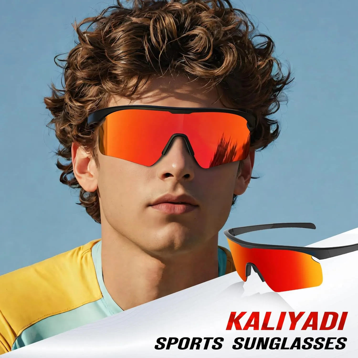 KALIYADI Polarized-Sunglasses-Men Mens-Sunglasses Sports Sun-Glasses: UV400 Protection for Fishing Golf Running