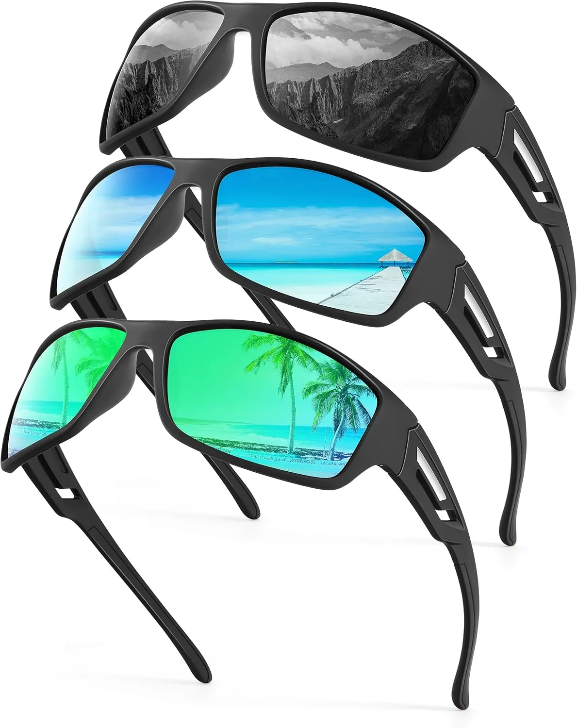 KALIYADI Sunglasses-Men Polarized Sports Sun-glasses: Mens Sunglasses Polarized UV Protection Driving Running Cycling Outdoor