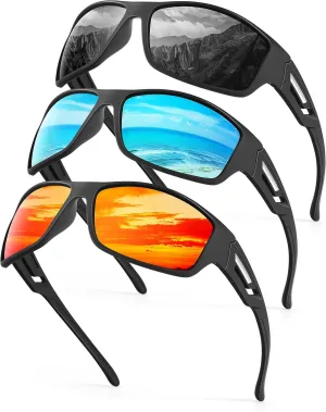 KALIYADI Sunglasses-Men Polarized Sports Sun-glasses: Mens Sunglasses Polarized UV Protection Driving Running Cycling Outdoor
