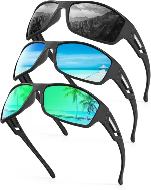 KALIYADI Sunglasses-Men Polarized Sports Sun-glasses: Mens Sunglasses Polarized UV Protection Driving Running Cycling Outdoor