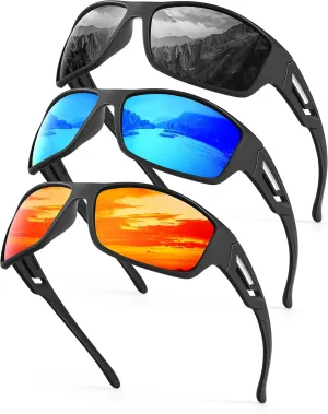KALIYADI Sunglasses-Men Polarized Sports Sun-glasses: Mens Sunglasses Polarized UV Protection Driving Running Cycling Outdoor