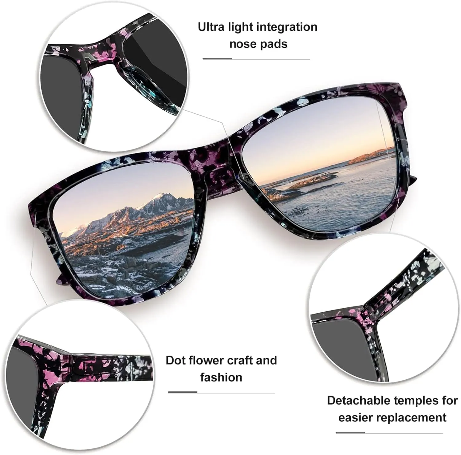 KANASTAL Polarized Sunglasses for Men Women UV400 Classic Square Design Sun Glasses Fashion Shades