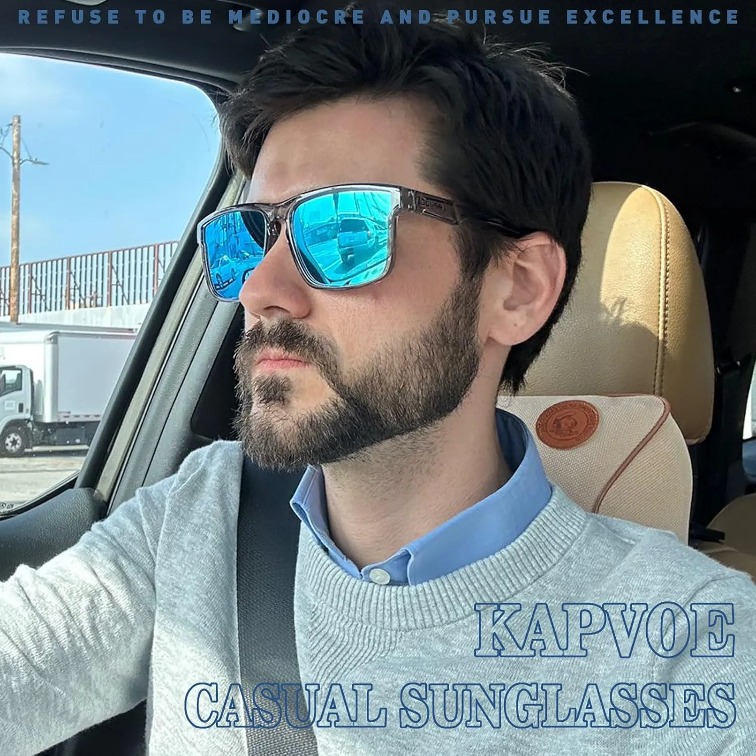 KAPVOE Polarized Sunglasses Men Women UV400 Protection Sport Glasses Driving Fishing Cycling Beach Golf Running - K116