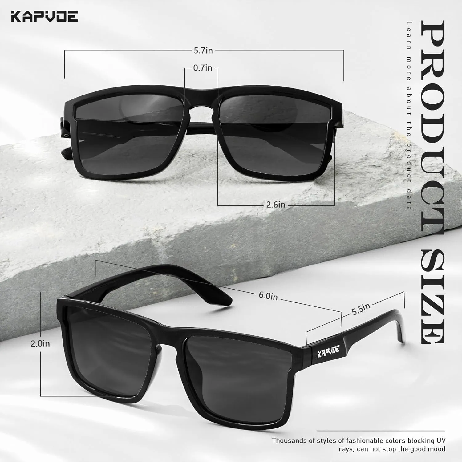 KAPVOE Polarized Sunglasses Men Women UV400 Protection Sport Glasses Driving Fishing Cycling Beach Golf Running - K116