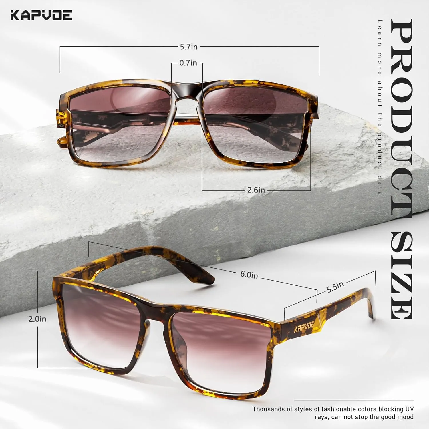 KAPVOE Polarized Sunglasses Men Women UV400 Protection Sport Glasses Driving Fishing Cycling Beach Golf Running - K116