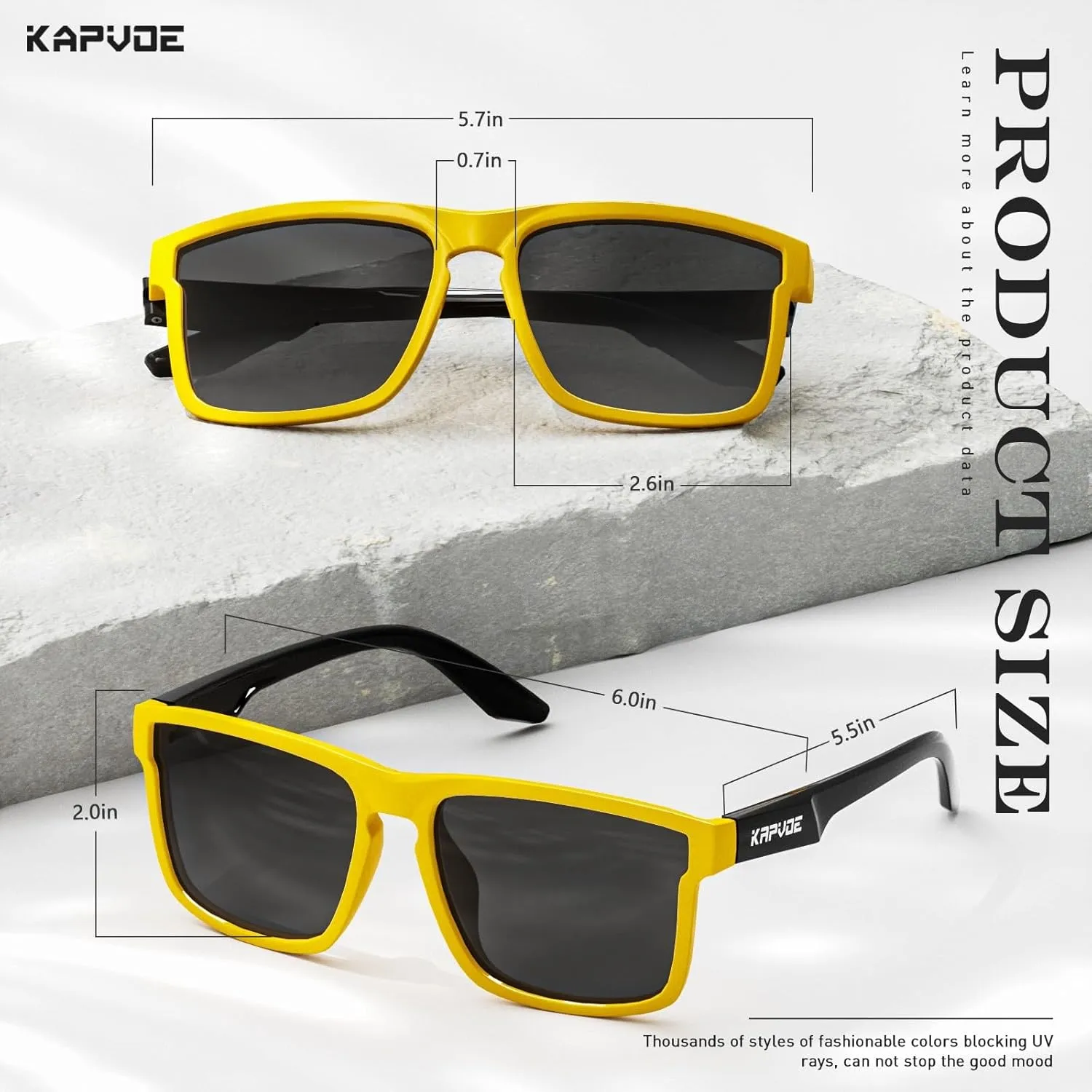 KAPVOE Polarized Sunglasses Men Women UV400 Protection Sport Glasses Driving Fishing Cycling Beach Golf Running - K116