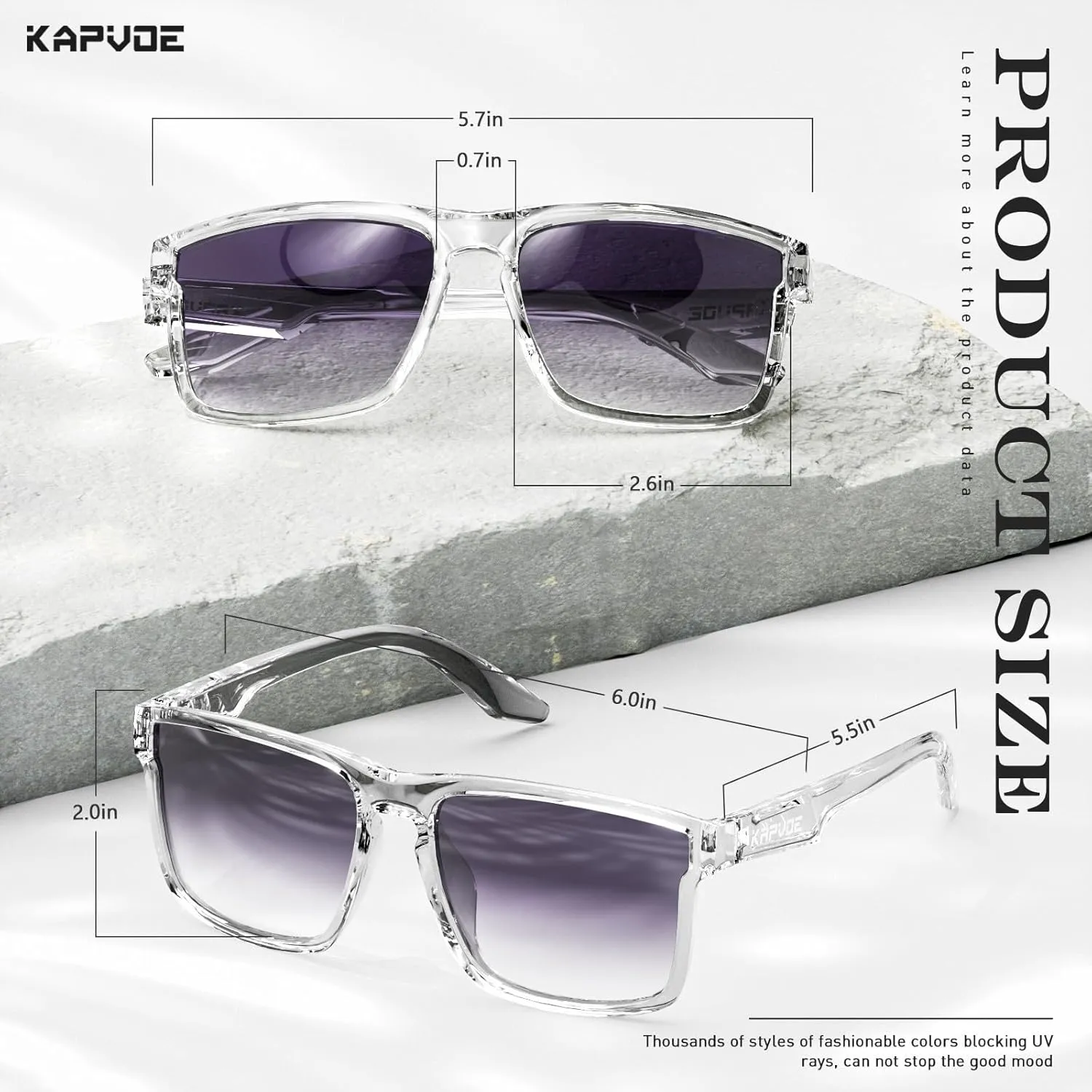 KAPVOE Polarized Sunglasses Men Women UV400 Protection Sport Glasses Driving Fishing Cycling Beach Golf Running - K116
