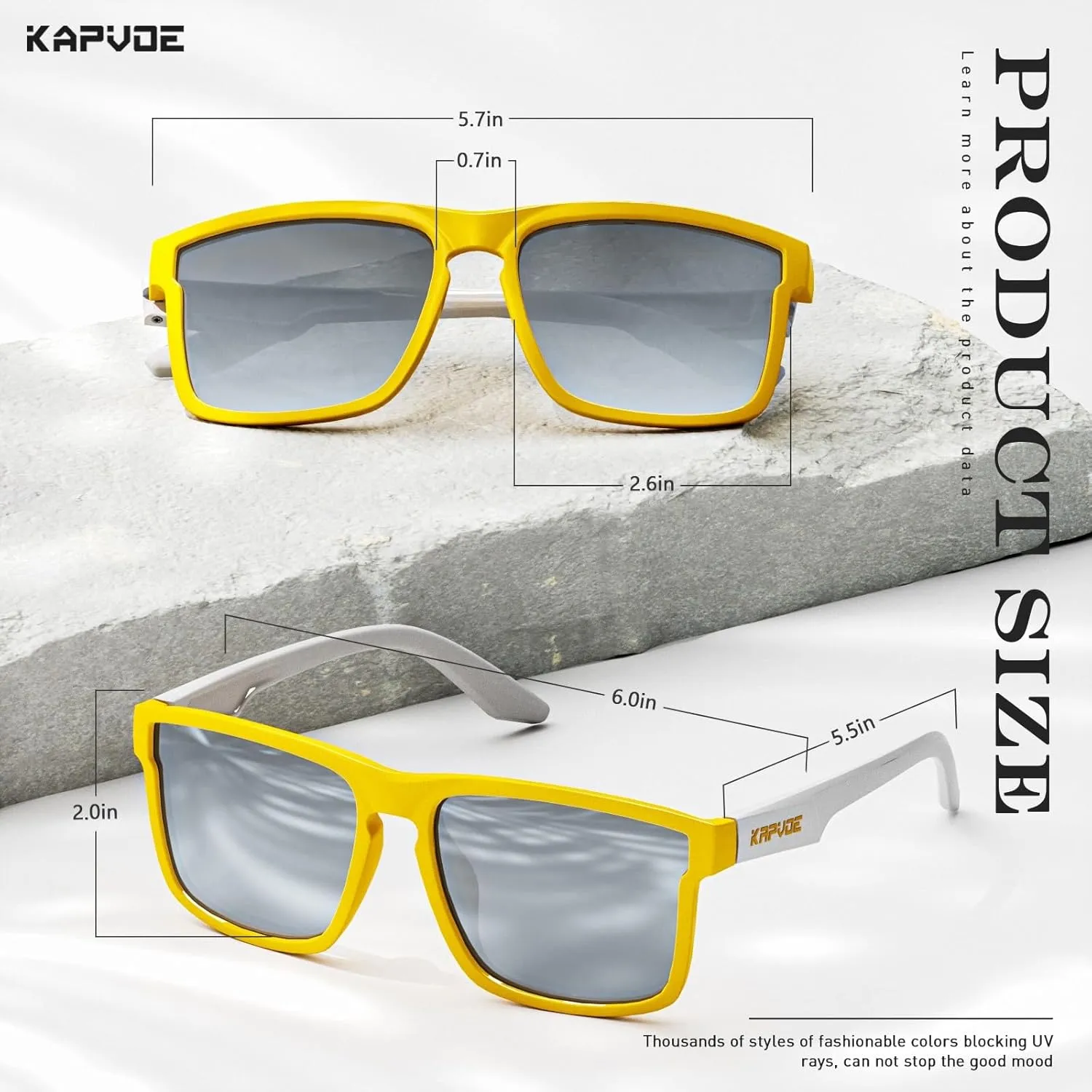 KAPVOE Polarized Sunglasses Men Women UV400 Protection Sport Glasses Driving Fishing Cycling Beach Golf Running - K116