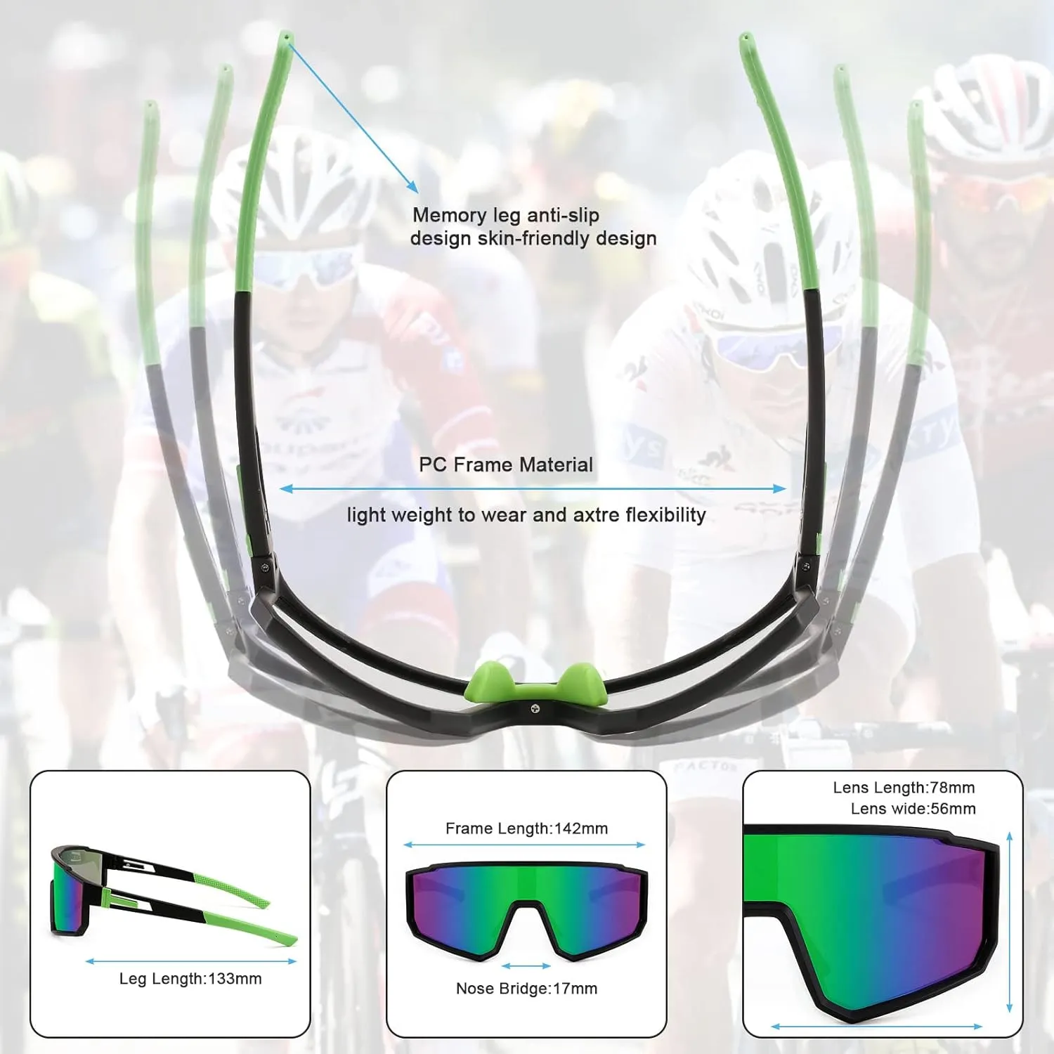 Karsaer Visison Polarized Cycling Riding Glasses Sports Sunglasses Men Women for Moutain Baseball MTB Bicycle