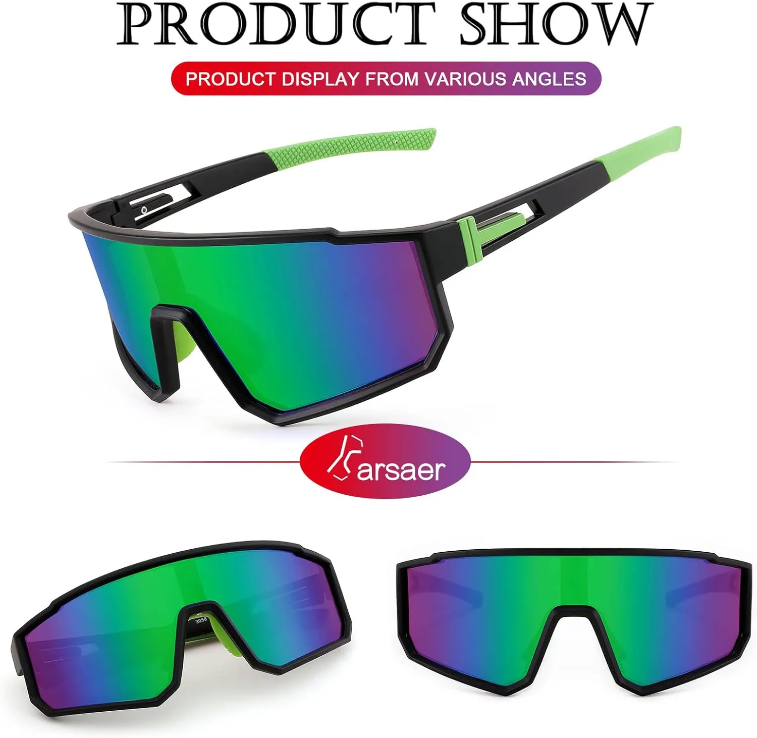 Karsaer Visison Polarized Cycling Riding Glasses Sports Sunglasses Men Women for Moutain Baseball MTB Bicycle