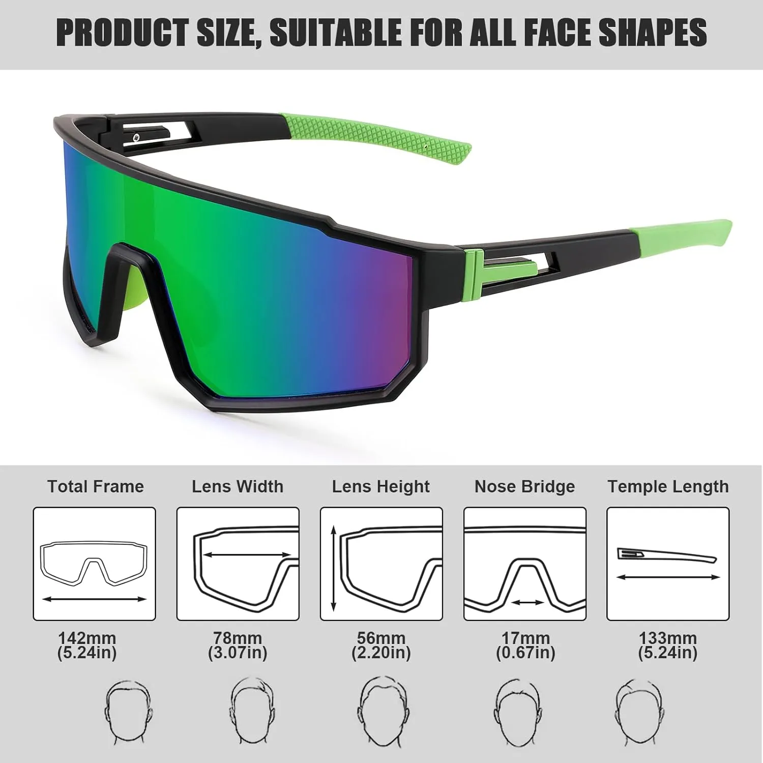 Karsaer Visison Polarized Cycling Riding Glasses Sports Sunglasses Men Women for Moutain Baseball MTB Bicycle